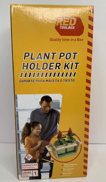 Caja de herramientas roja soporte para maceta kit de carpintería nivel principiante