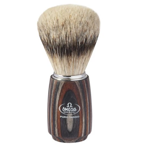 Pennello Da Barba Omega Tasso Super Manico Legno Multistrato Colorato Art. 6753