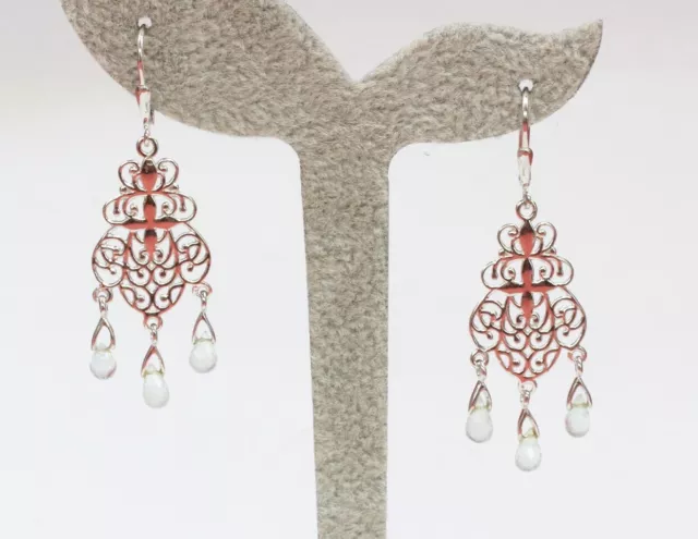 Romantique 3,75 Carat Prasiolite Oreilles 925 Argent Améthyste Verte Ohrschmu