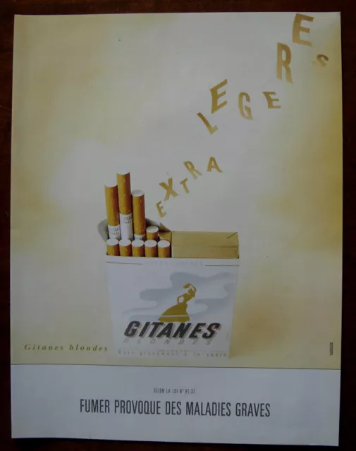 Publicité Papier - Cigarettes Gitanes Blondes de 1992