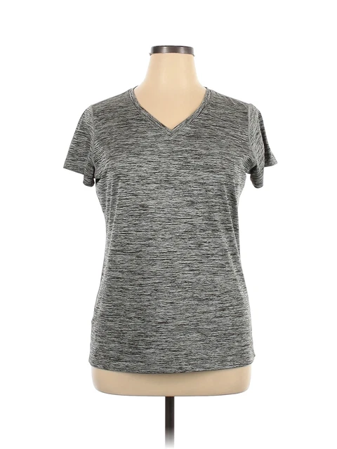 Eddie Bauer Women Gray Active T-Shirt XL