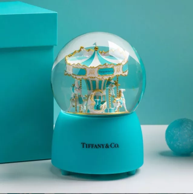 Tiffany & Co Stunning Carousel Musical Globe Gift, Snow Globe Collector item