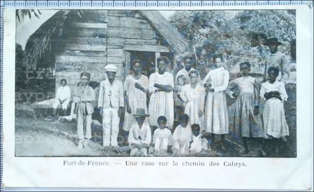 Martinique Fort-De-France 1910 Case Cabrys Carte Postale Animée Cpa Antilles