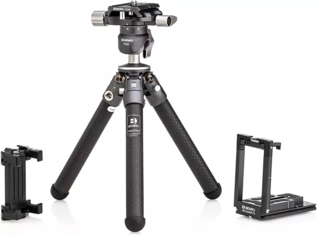 Benro TablePod Pro Kit, Carbon Fiber Tripod And Ball Head With ArcaSmart 70mm