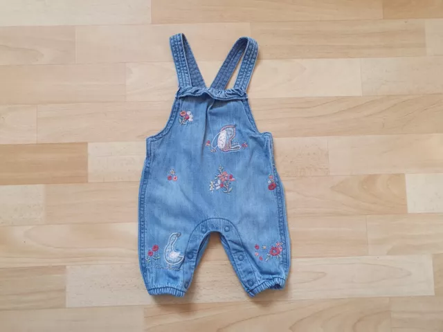 Baby Girls Next Denim Embroidered Dungarees Age Up To 1 Month