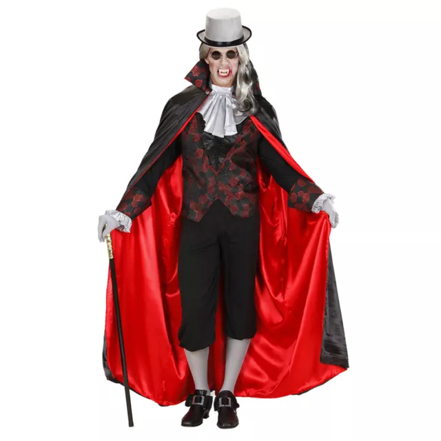 PREMIUM VAMPIR HERREN KOSTÜM Halloween Karneval Dracula Umhang Verkleidung 8942