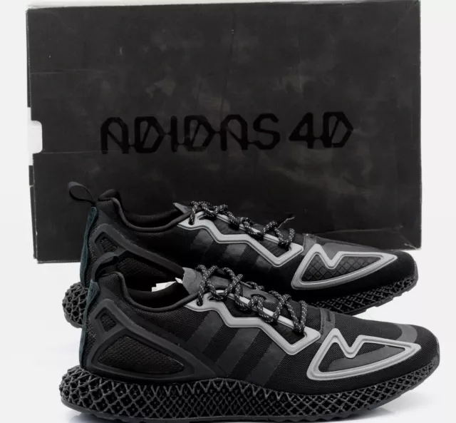Adidas ZX 2K 4D HERREN-TURNSCHUHE SCHWARZ GRAU UVP £200 GR