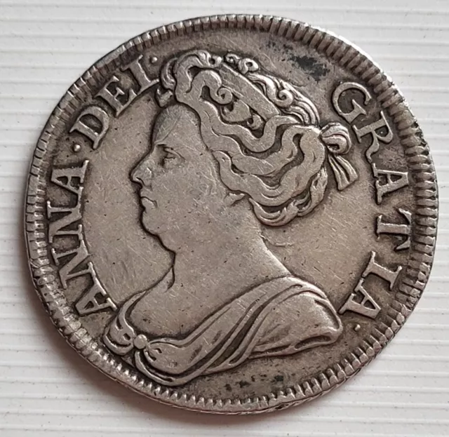 1711 Queen Anne Silver Shilling, Early Milled, Forth Bust