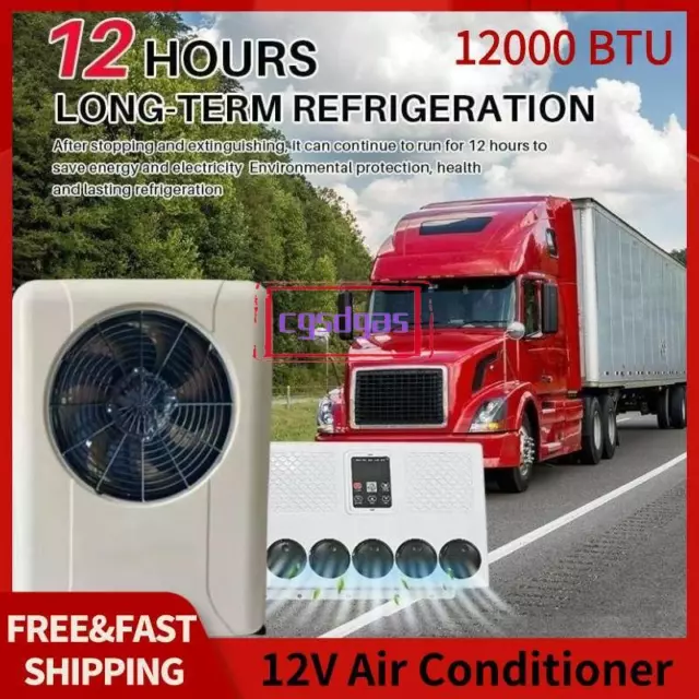 12000 BTU Truck Cab Air Conditioner 12V Split AC Fits Semi Trucks Bus RV Caravan