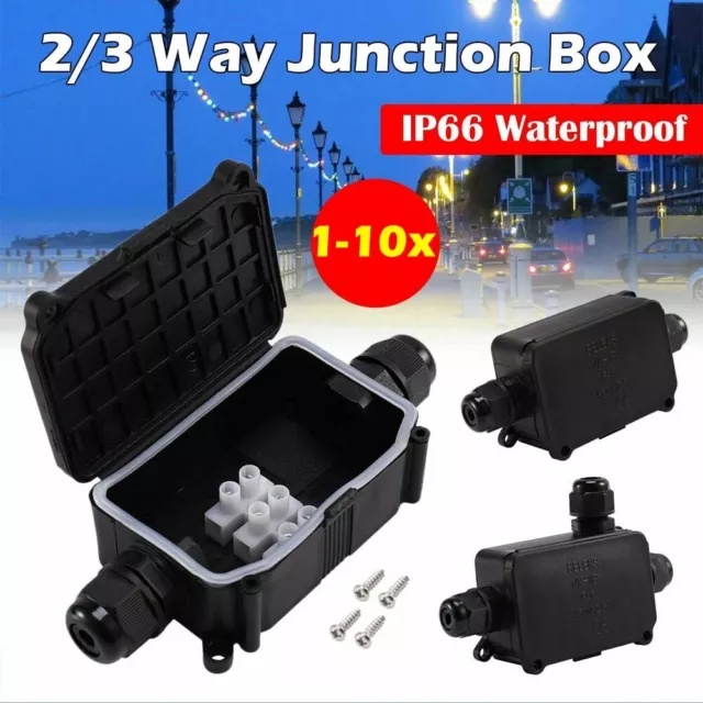 Waterproof Junction Box Case Electrical Cable Wire Connector Outdoor Underwater