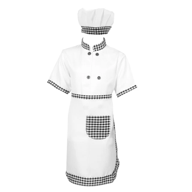 Cappello Chef Gioco di Ruolo Bambini Arte Smock Chef Vestito Abito Prescola