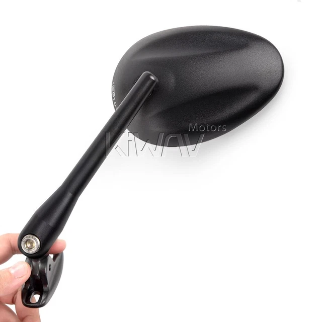 Rétroviseurs oval ELLIPSE noir base noir moto pour Honda CBF CBR VFR VTR