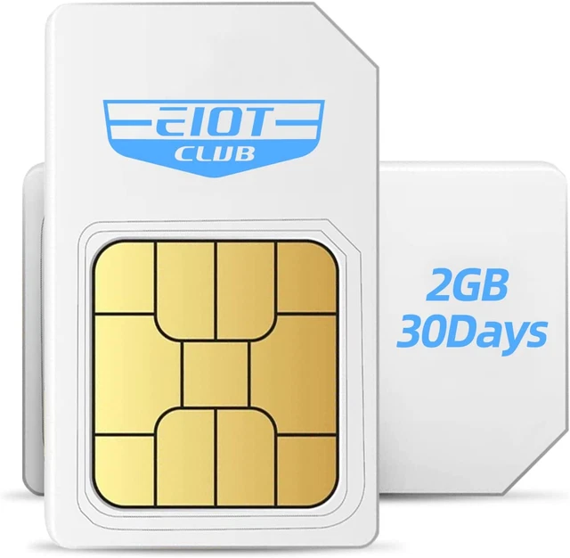 EIOTCLUB Prepaid SIM Card | 2GB 30-Day 4G LTE - USA Compatible with AT&T and T-M