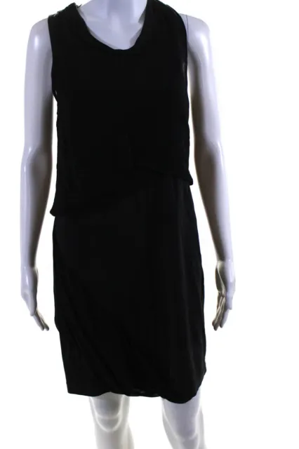 3.1 Phillip Lim Womens Cotton Scoop Neck Knee Length Tank Dress Black Size 6