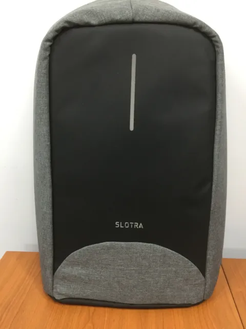 Sac à dos de voyage SLOTRA pour ordinateur portable 15 pouces avec port de charge USB et banque d'alimentation gris