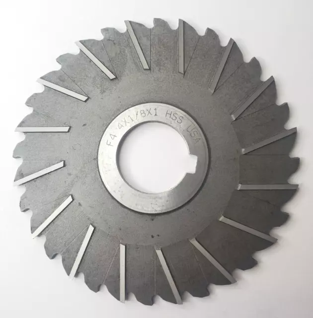 Unbranded Milling Cutter F4 4 X 1/8 X 1" Hss Usa 32 Teeth Slitting Saw Blade