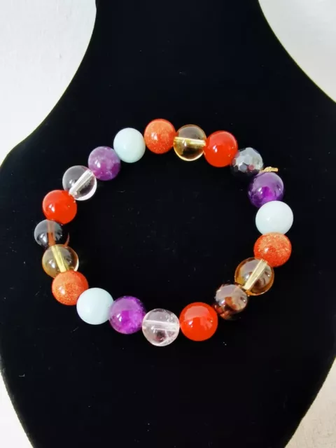 Multicoloured Beaded Bracelet Semi-precious Stones Chakras
