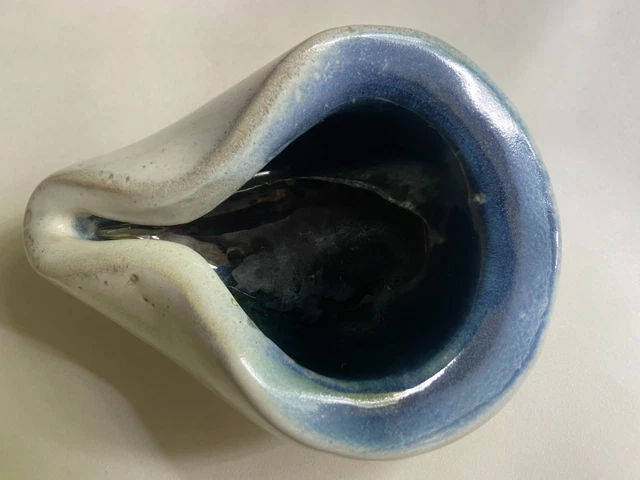 RUSSEL WRIGHT BAUER Pottery Pinch Bowl Blue Ex Color! Mint