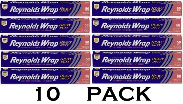 10x Reynolds Wrap Aluminum Foil Heavy Duty Roll 50 Square Feet - NEW - 10 PACK