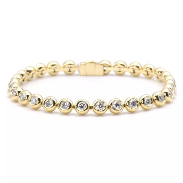 Quinn Tennisarmband mit 4,50 Ct. Diamanten in 750er / 18 Kt. Gelbgold L: 18 cm.