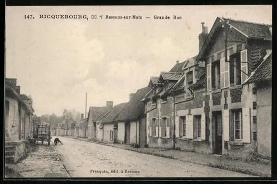 CPA Ricquebourg, Poste de Ressons-sur-Matz, Grande Rue