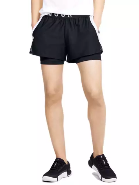 Pantaloncini Donna Under Armour - Shorts Ua Play Up 2 In 1 - Nero