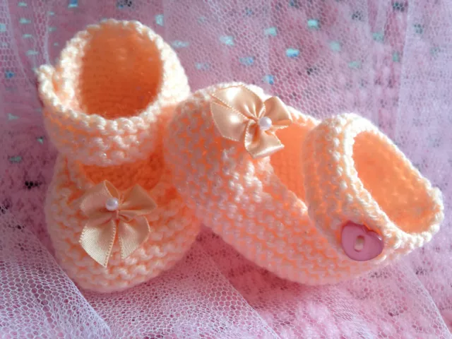 PEACH or MINT GREEN Sparkle Baby Shoes Satin-Pearl Bows Newborn, 0-3, 3-6 months