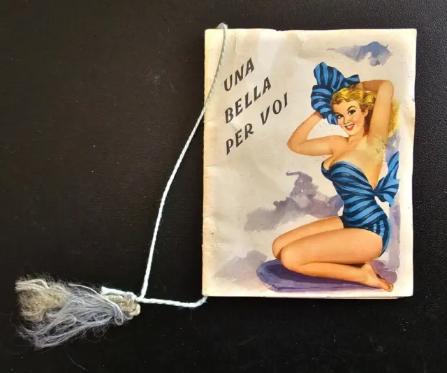 Calendarietto da barbiere pubblicitario Una Bella Per Voi Anno 1959
