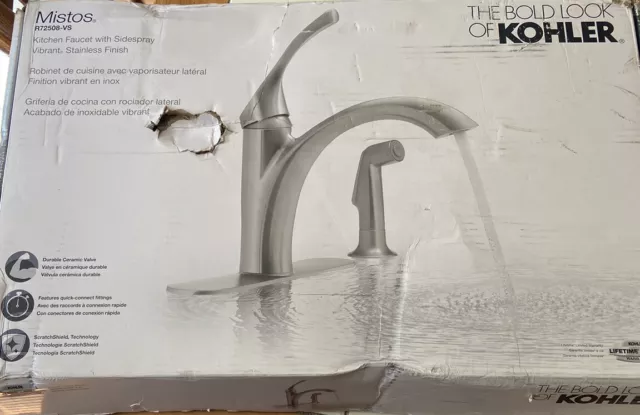 Kohler Mistos Kitchen Faucet with 10" Swing Spout and Side Spray - Vibrant...