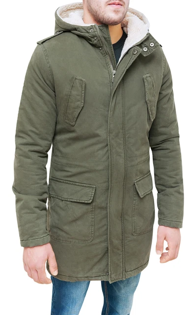 Giubbotto Giaccone Uomo Parka Verde Militare Giacca Invernale Con Pelliccia