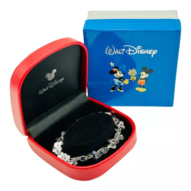 Disney Sterling Silver Mickey Mouse Link Bracelet NEW IN BOX