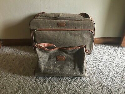 Vintage 2 pc SAMSONITE Special Collection Brown Travel Bags Original Box 2