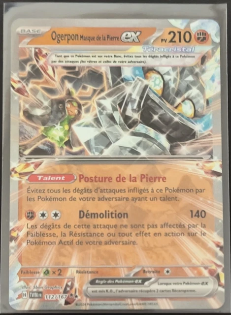 Ogerpon Masque De La Pierre Ex 112/167 – Coffret Ultraboost 10 Cartes Pokémon – Écarlate Et Violet 6 – Mascarade Crépusculaire