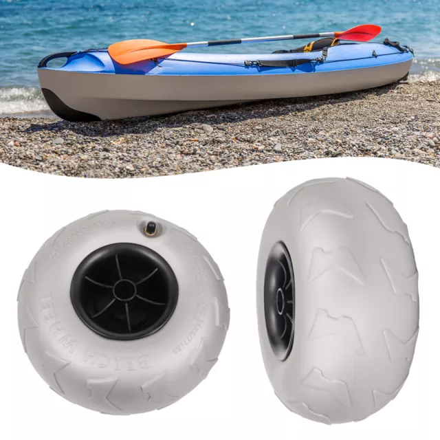 2*9in Beach Cart Wheels PVC Inflatable Wheels Replacement Balloon Beach Tire NEW