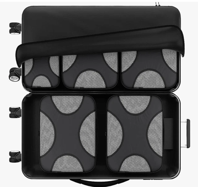 Packing Cubes for Travel Suite Cases Luggage Set of 6 Grey /black NEW