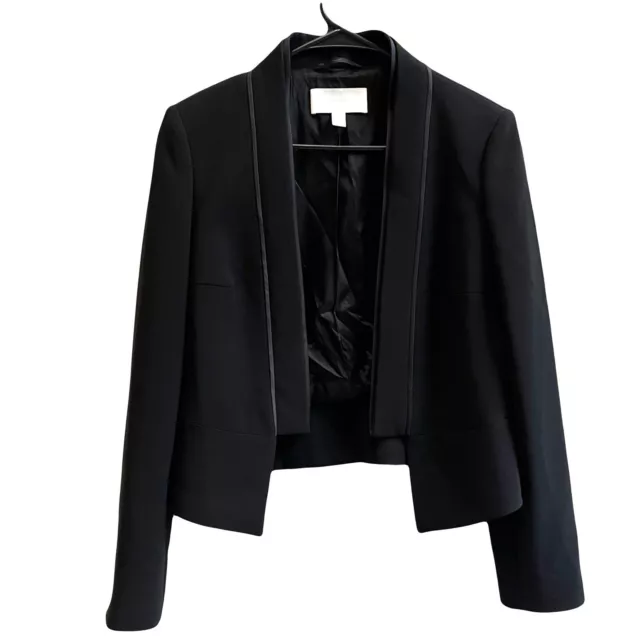 Hugo Boss Black Open Front Cropped Bolero Blazer Jacket Womens Size Small