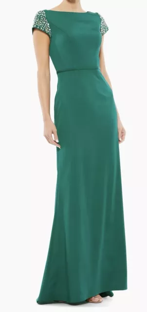 Mac Duggal 55718 Size 12 Emerald Beaded Cap Sleeve Gown NWT - SEE DESCRIPTION