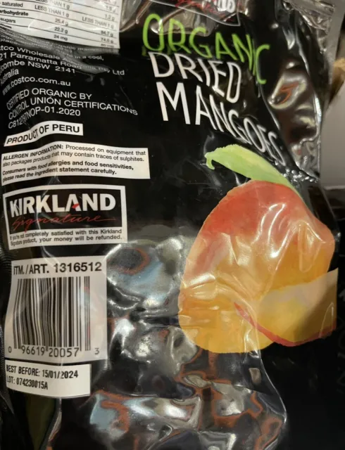 2 X Kirkland Signature Organic Dried Mangoes 1.13KG Mango 2