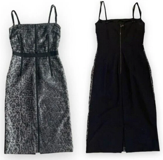 Dolce & Gabbana Animal Print Metallic Bodycon Bustier Dress Horizontal Tuck XS