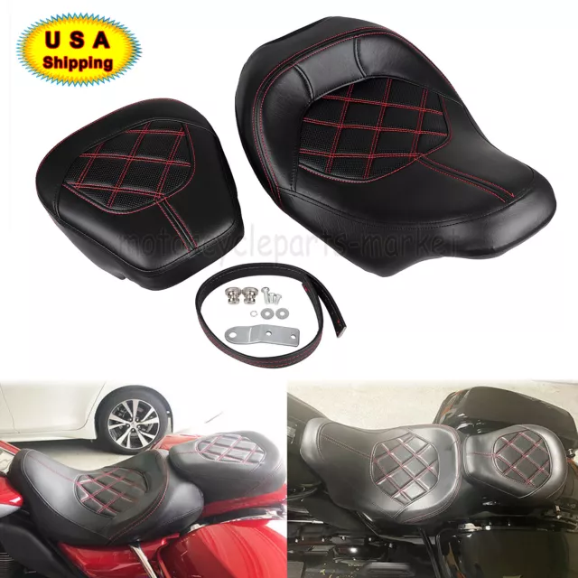 Driver Passenger Pillion Seat For Harley Electra Street Glide FLHX FLHT FLHTC