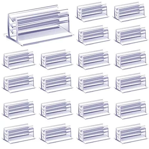 50 Pcs Self Adhesive Sign Holder Sneeze Guard Holder Sign Ticket Holder PVC