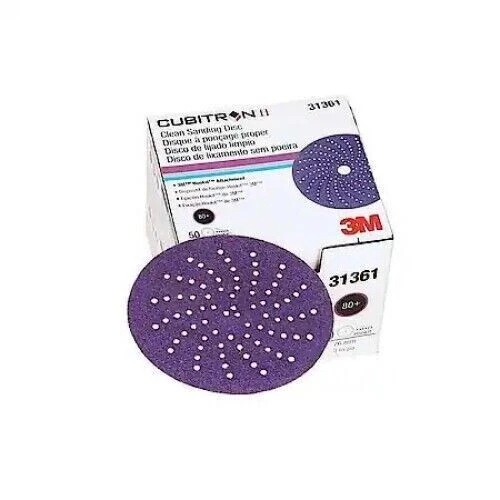 3M 31361 Cubitron II Hookit Clean Sanding Abrasive Disc, 3", 80+ grade, 50 Pc