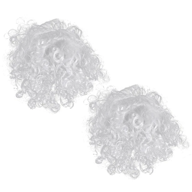 2 pz baffi di Babbo Natale vera barba di Natale bianca
