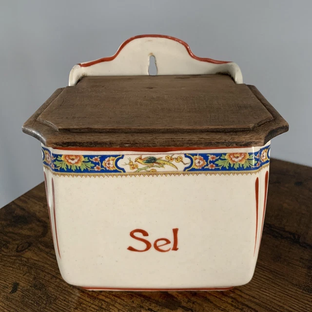 BOÎTE À SEL ancienne en Porcelaine à accrocher EUR 10,00 - FR