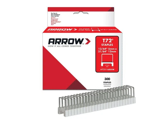 ARROW T72 TRANSPARENT Isolé Agrafes 5 x 12mm (Boite 300) ARR721168 EUR ...