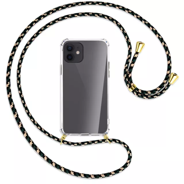 Collier pour Apple iPhone 12, 12 Pro camouflage (O) Etui Coque avec cordon