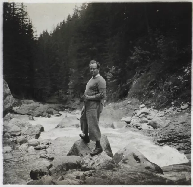 Suisse Alpes Montagne Photo G20 Plaque de verre Stereo Vintage