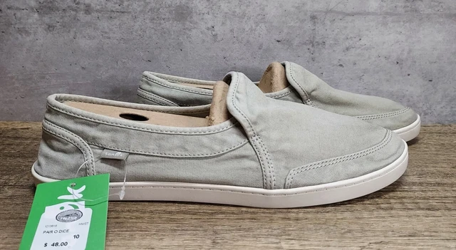 New Sanuk Women's Pair O Dice Harbor Mist Canvas Slip-On Sneakers Size 10 M