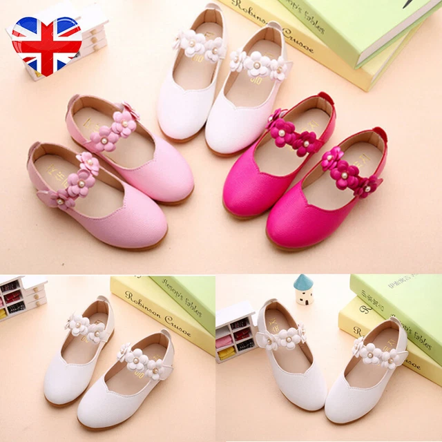 Toddler Infant Kids Girls Flower Crystal Princess Party Leather Shoes Dance Size