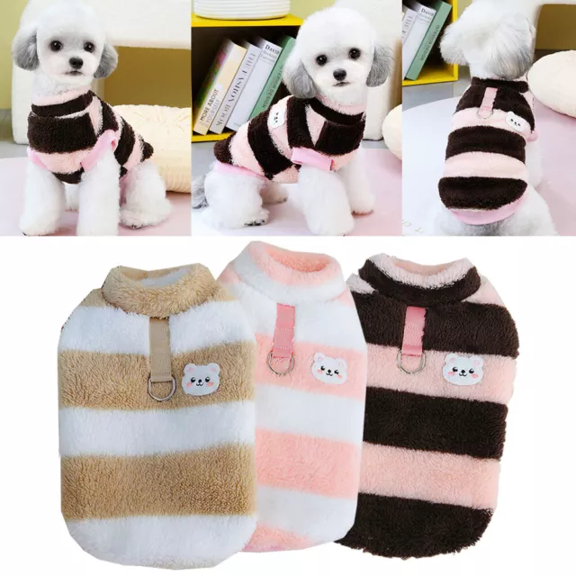 Small Pet Dog Warm Fleece Vest Sweater Clothes Coat Puppy Shirt Winter Apparel~